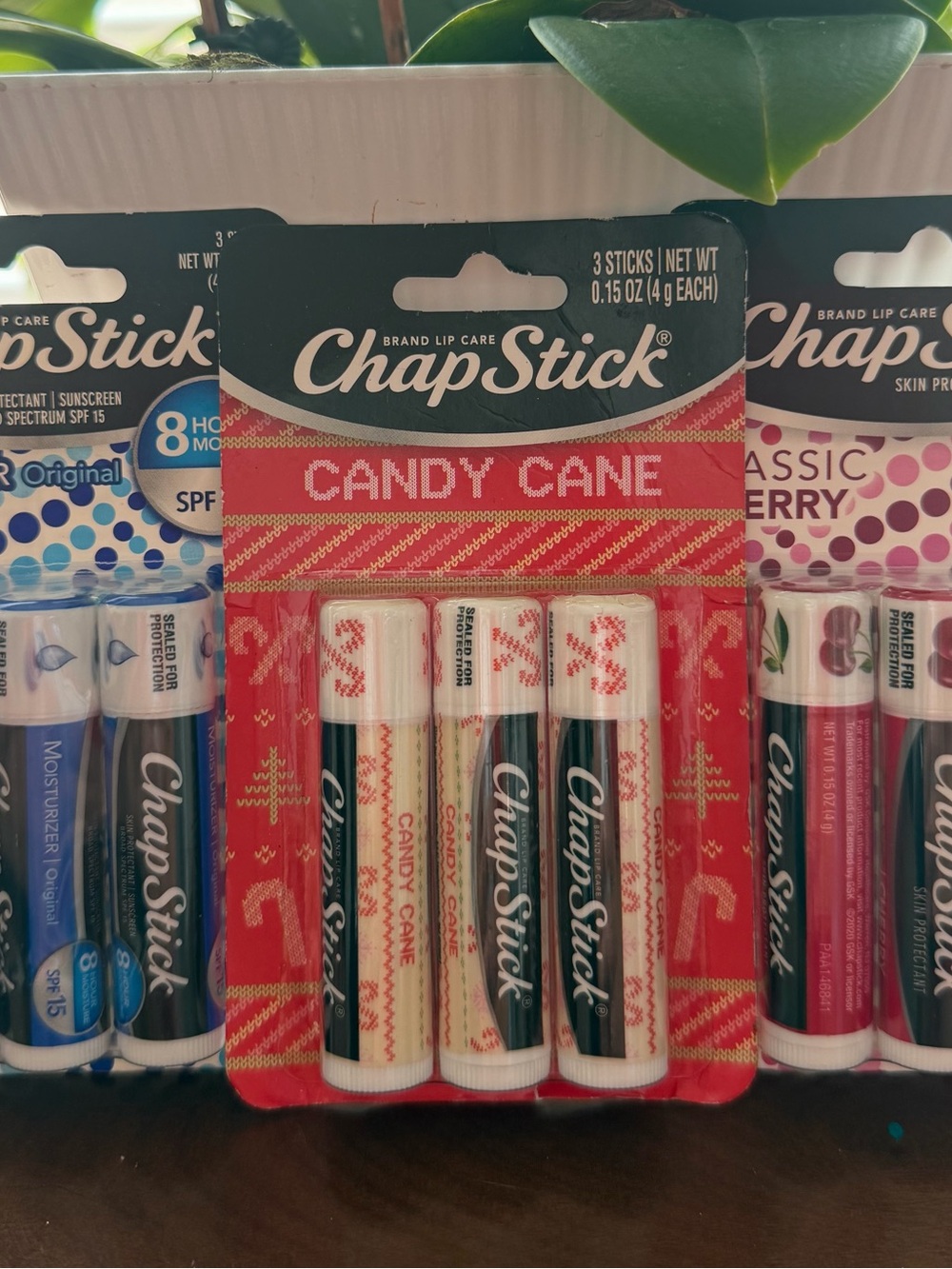 BUNDLE , of 3,Candy Cane Lip Balm 3-Pack - Red White